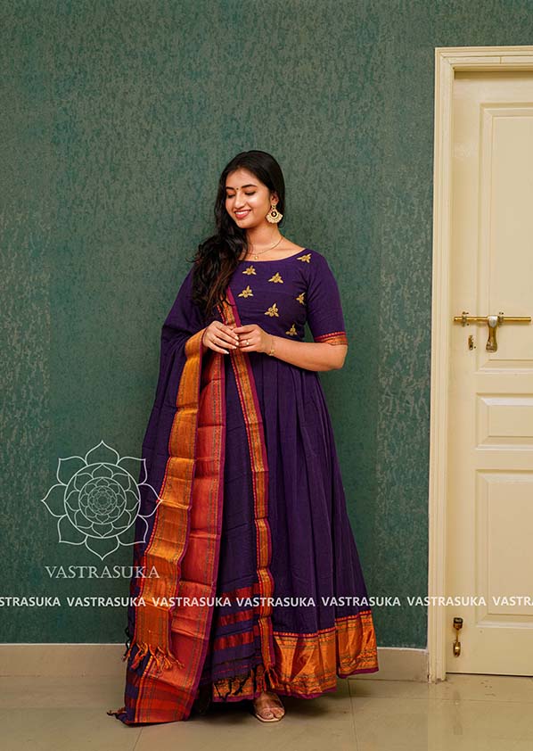 Purple blue handloom Vastrasuka