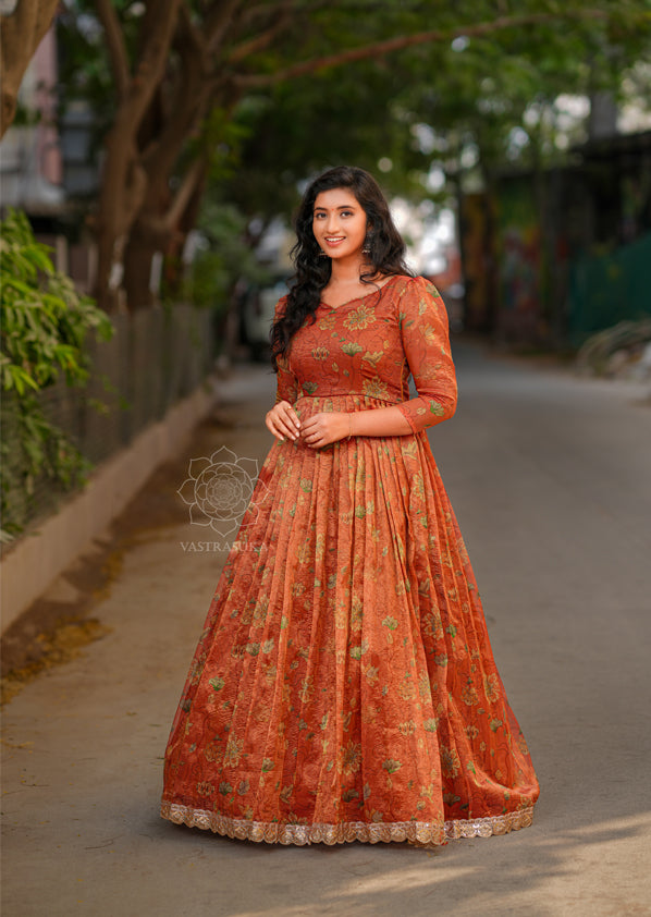 Rust Orange Crush Tissue Floral Vastrasuka Rust Orange Crush Tissue Floral Vastrasuka
