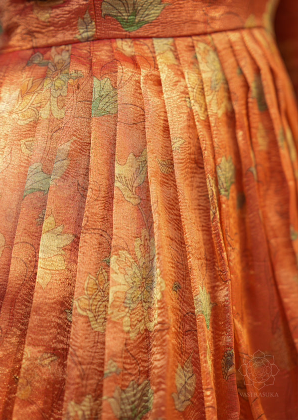 Rust Orange Crush Tissue Floral