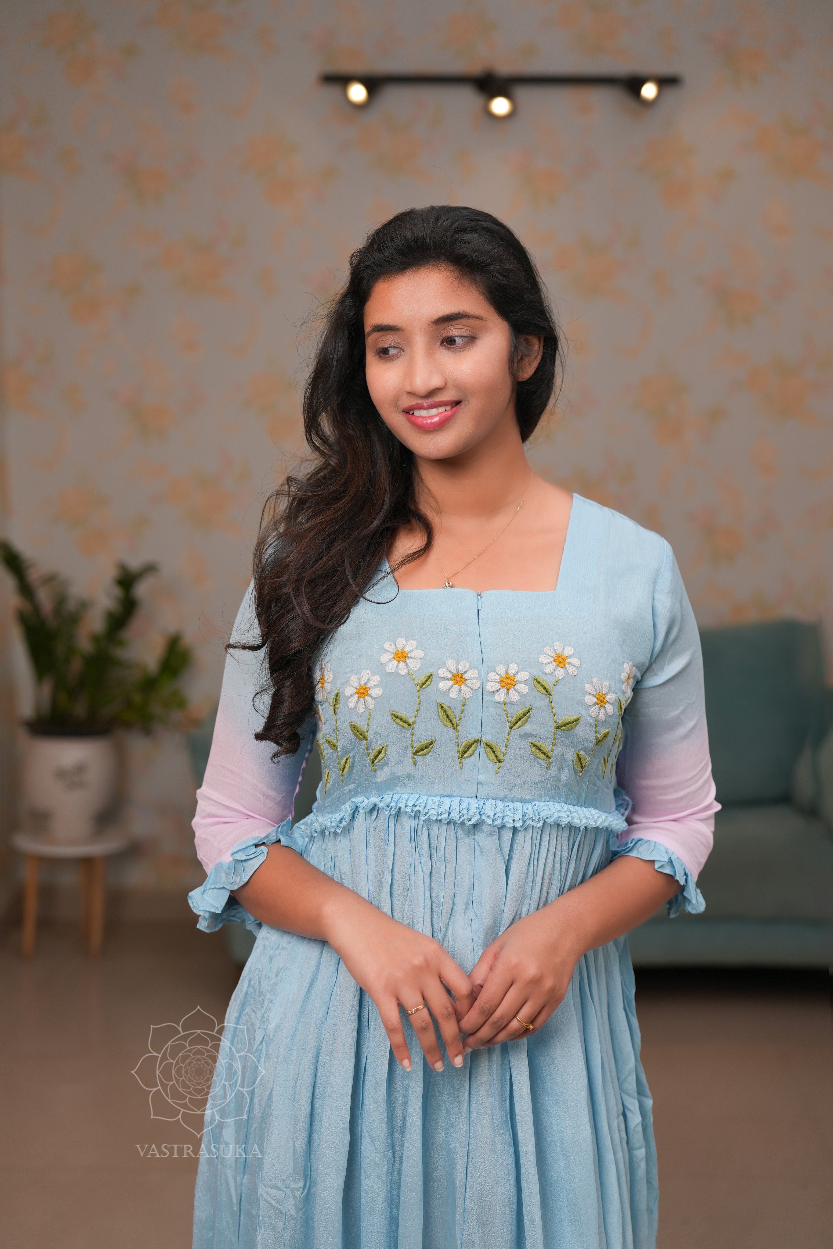sachin and babi light blue dress David's Bridal | Dresses | Steelblue Offshoulder Floorlength Chiffon Dress main image 1