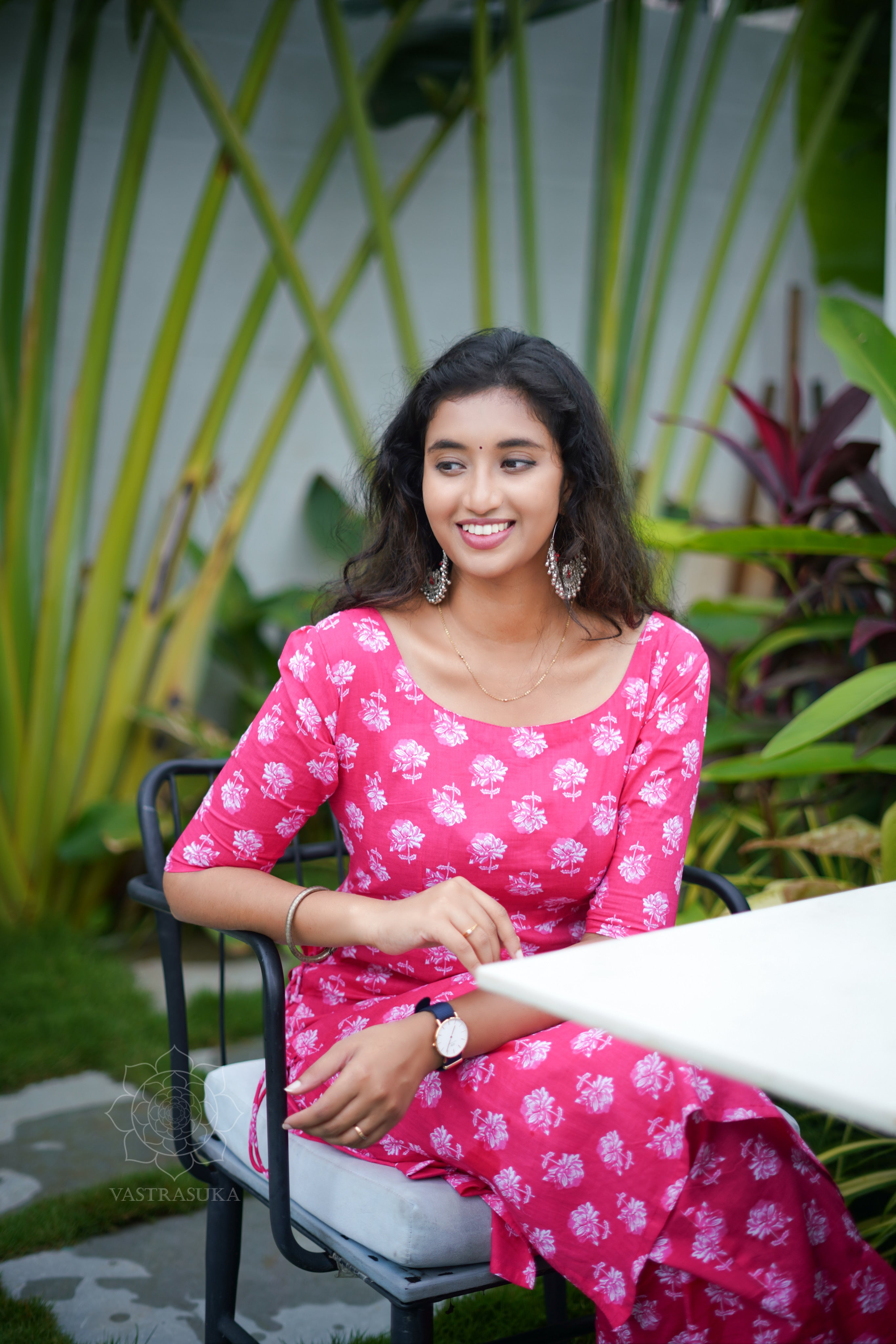 Hot pink kurta set