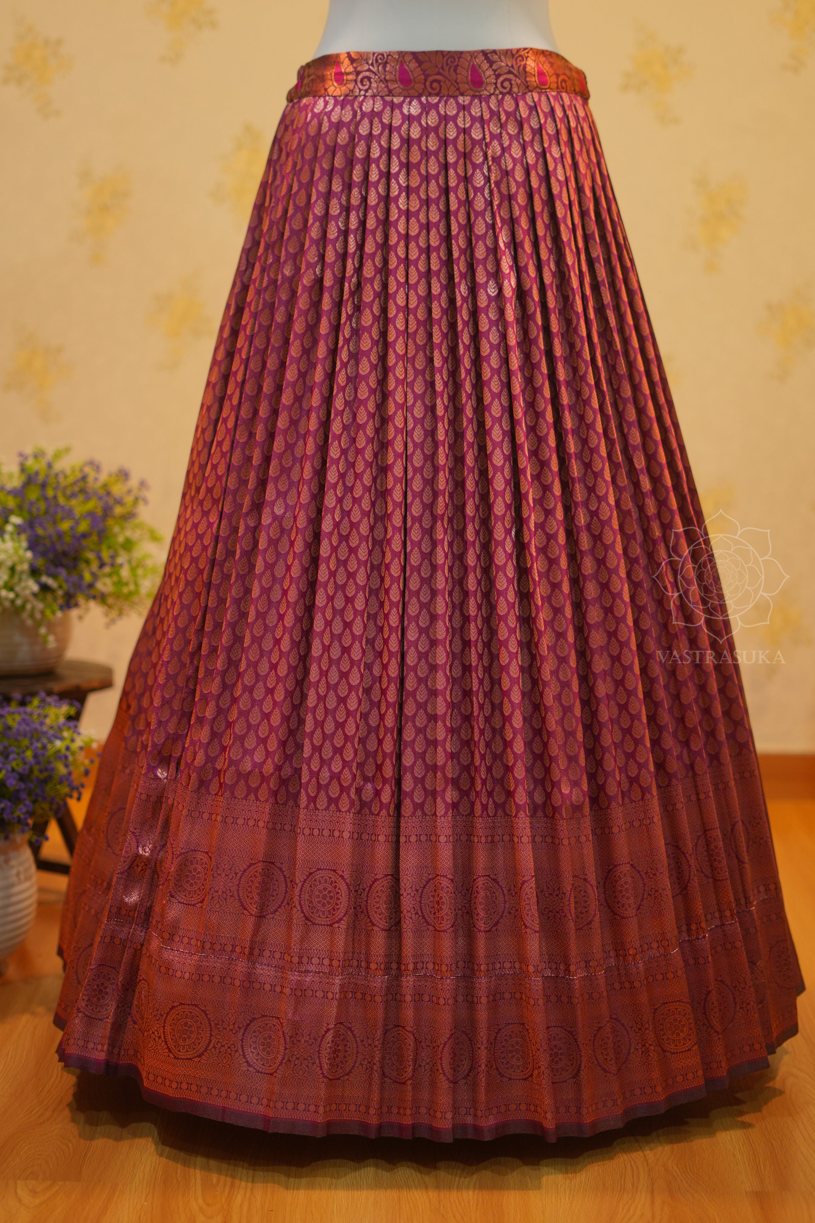 Wine Banaras half saree