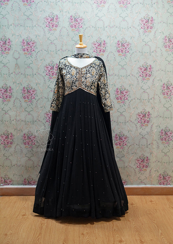 Black kalamkari sparkle