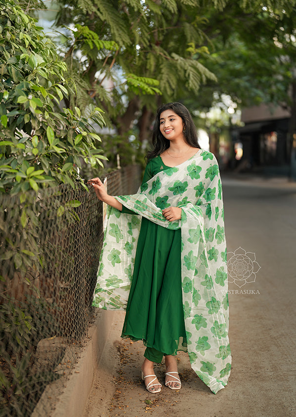 Dark green Anarkali