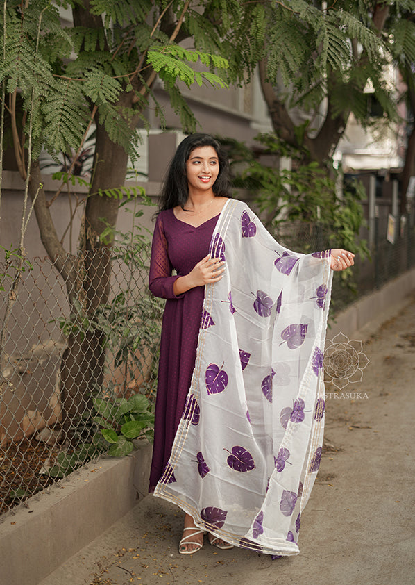 Purple Wine Anarkali