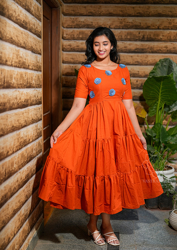 Rust Orange Layered Dress Rust Orange Layered Dress