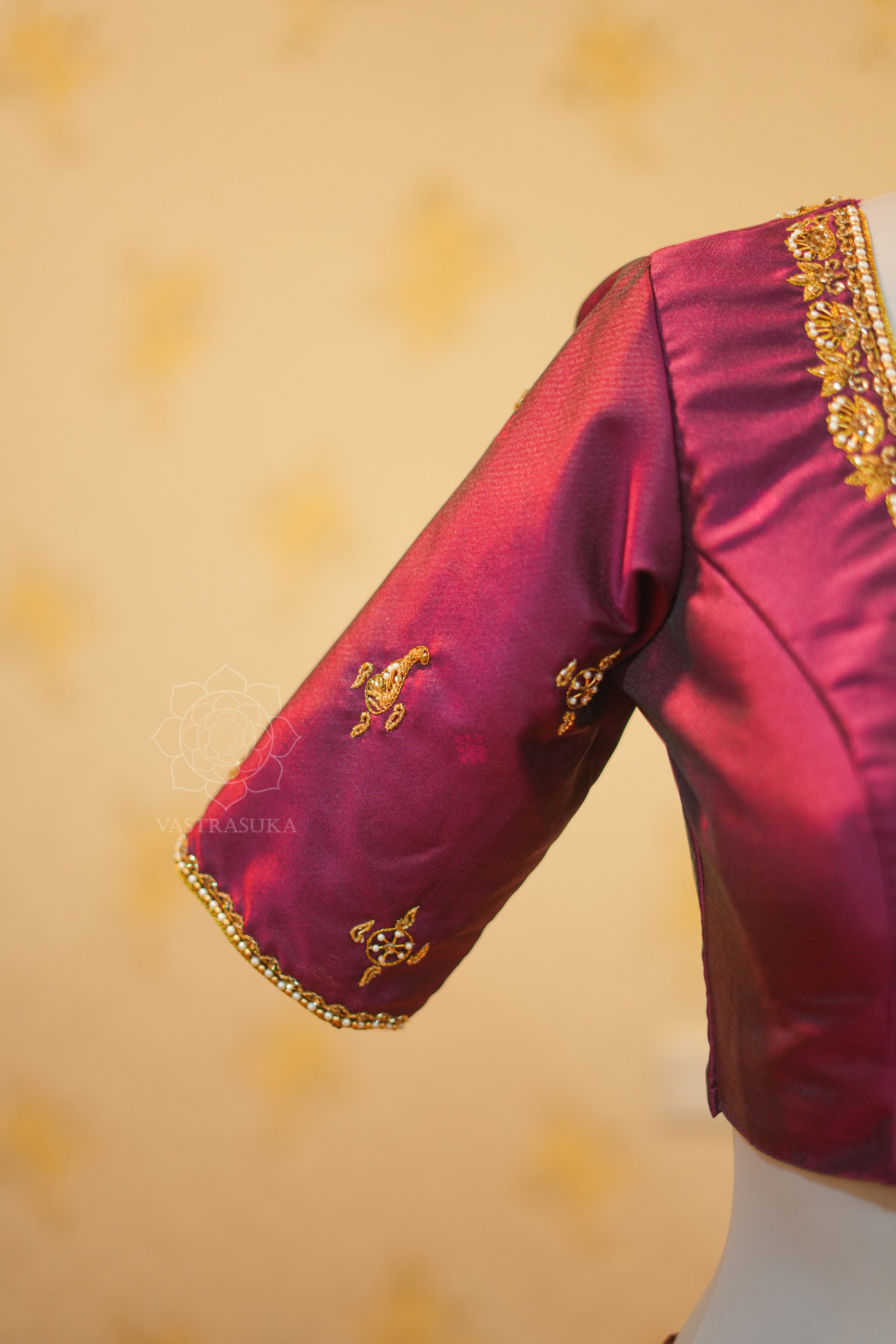 Wine Banaras half saree