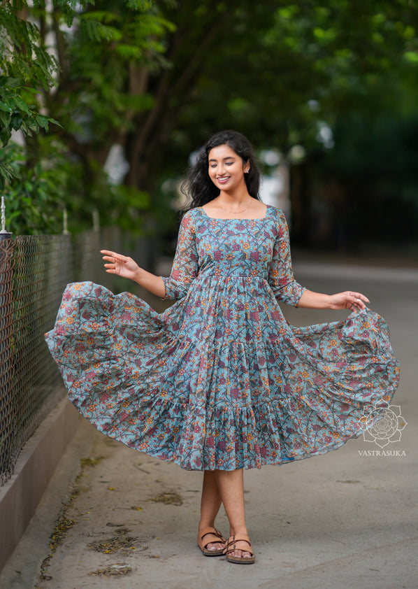 Frock Designs Kalamkari One Piece Dress Kurti One Piece Dresses