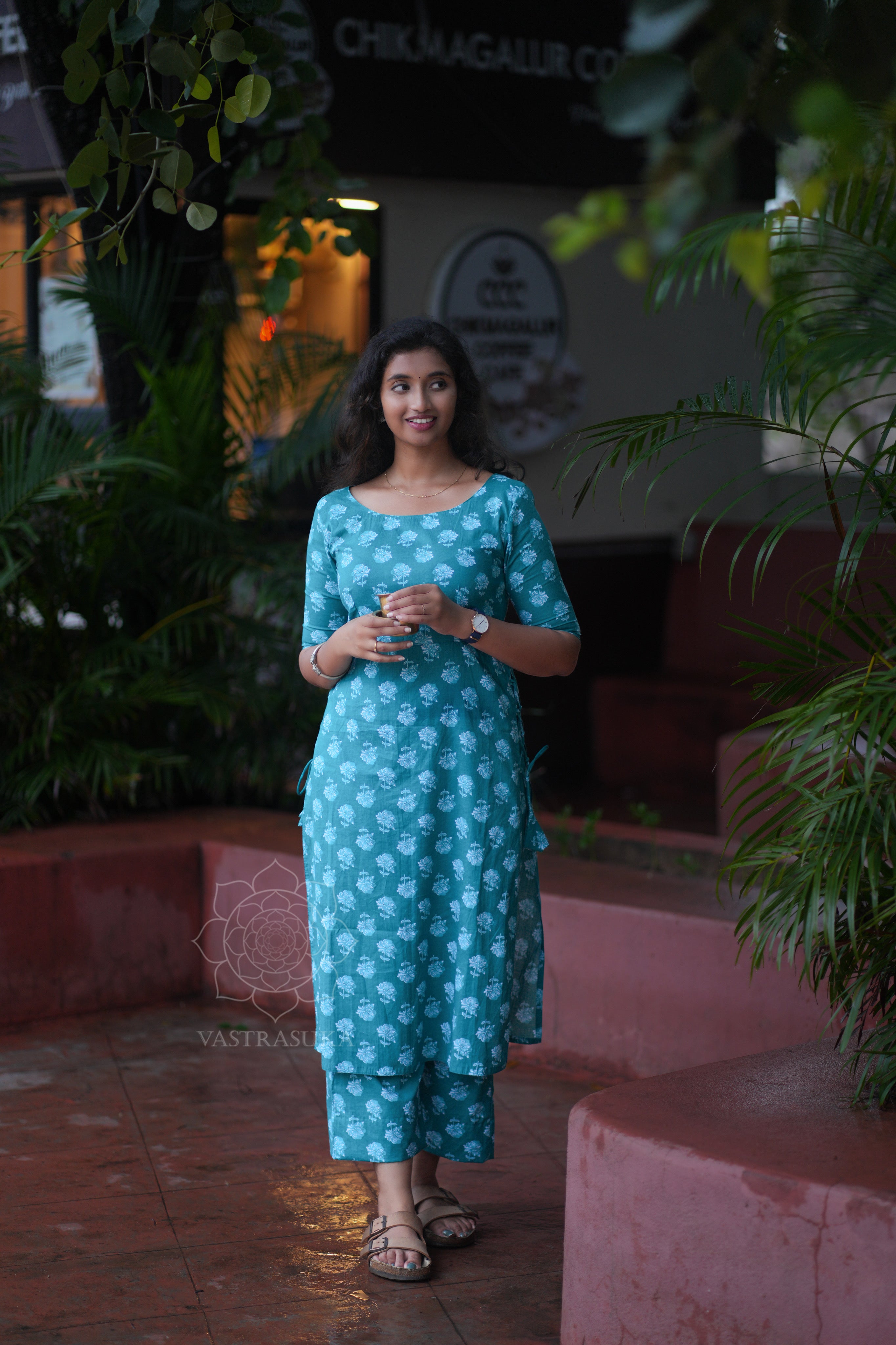 Teal Blue Kurta