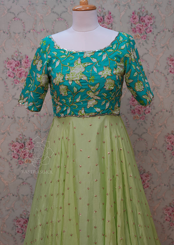 Pista Teal Flora Mom & Kid Combo