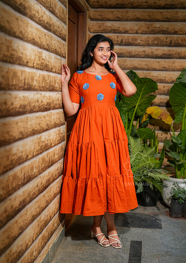 Rust Orange Layered Dress Rust Orange Layered Dress