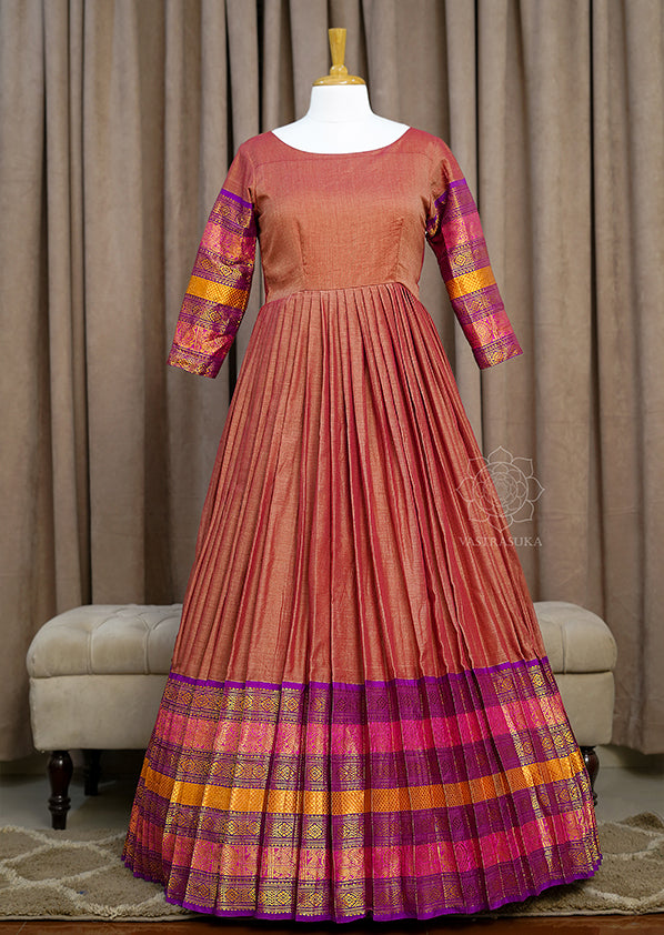 Chocolate Brown Handloom Cotton Dress