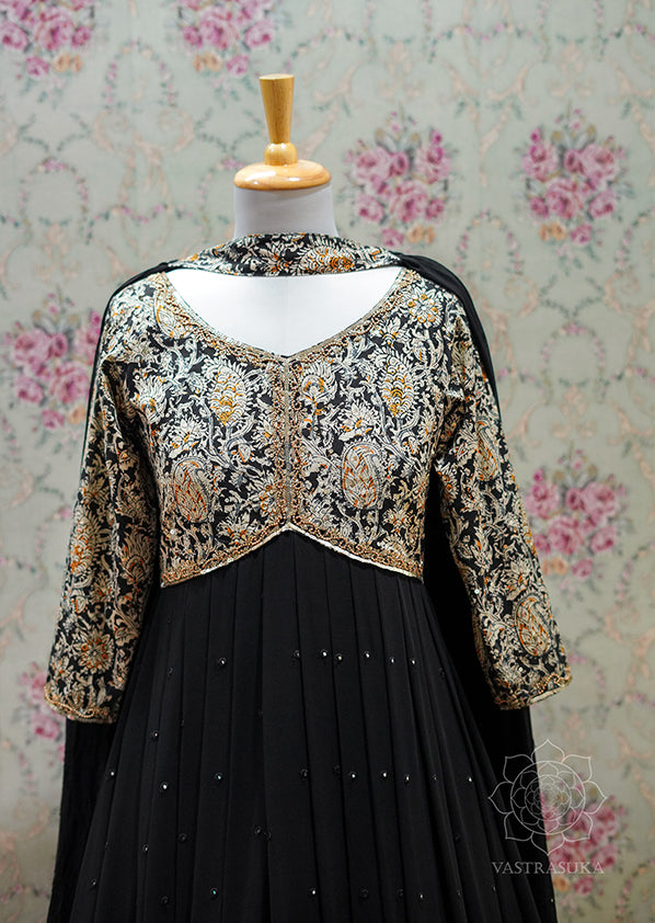 Black kalamkari sparkle