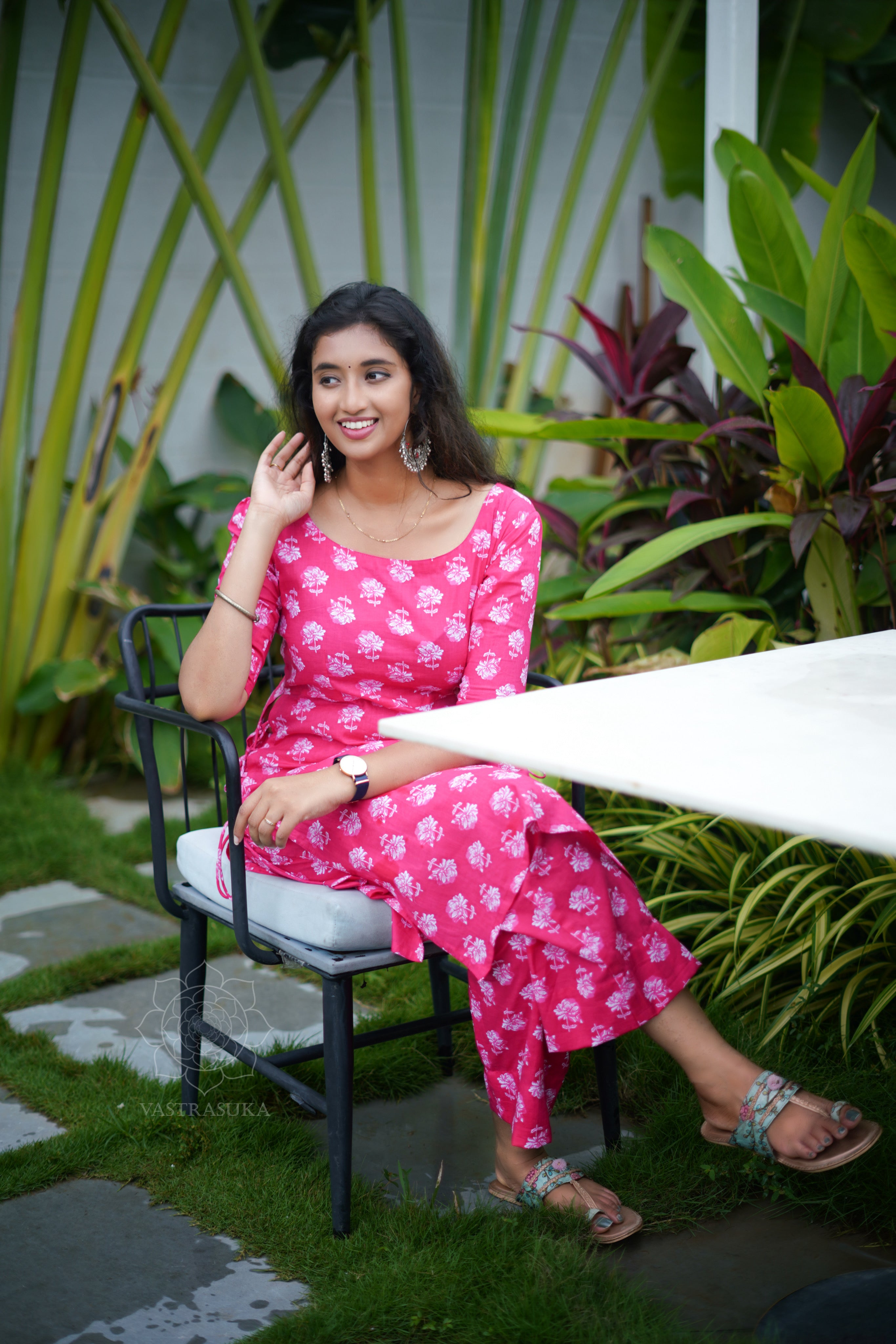Hot pink kurta set