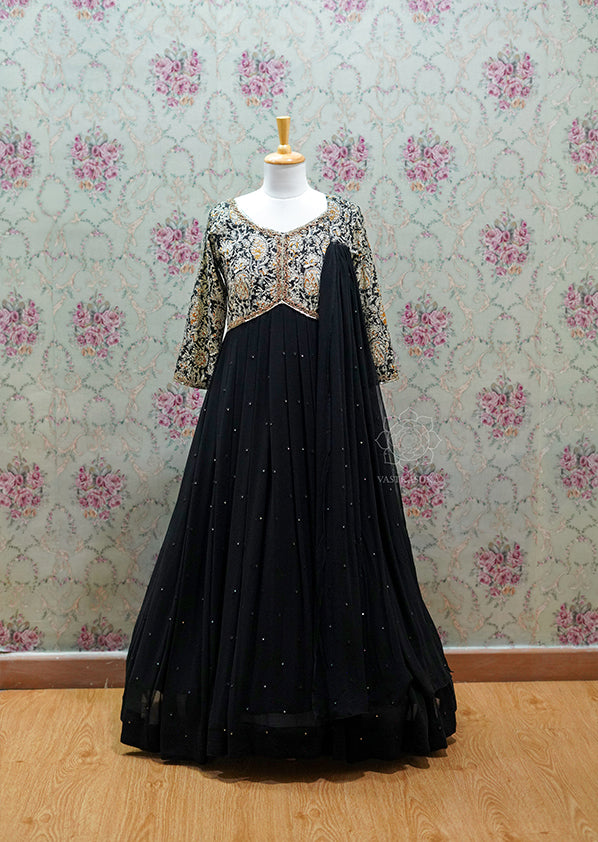 Black kalamkari sparkle