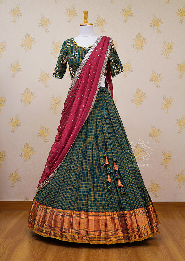 Silk Handloom Half Saree