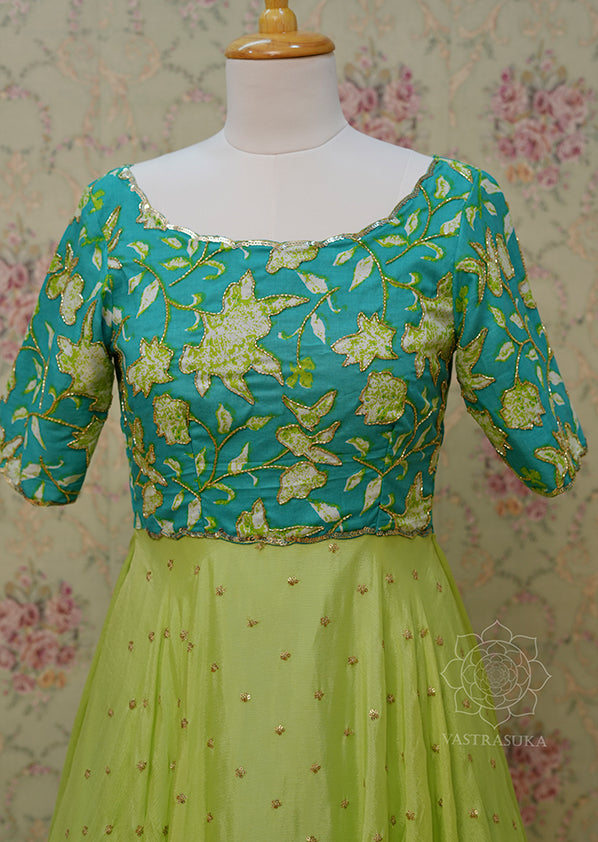 Pista Teal Flora Mom & Kid Combo