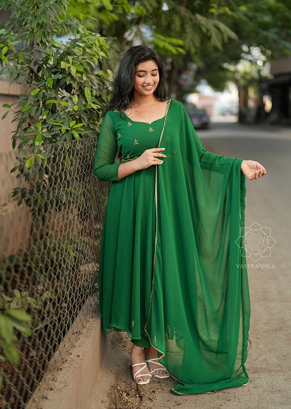 Dark green Anarkali