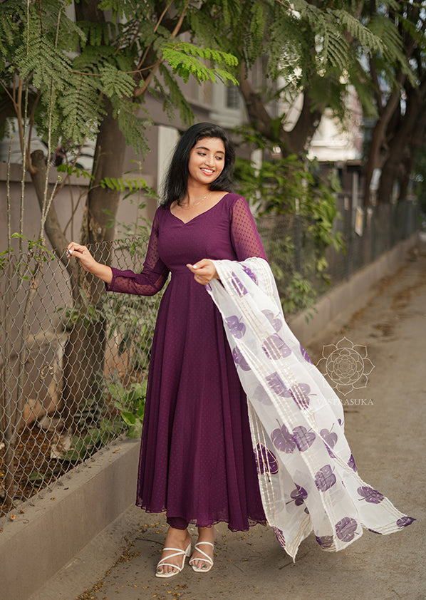 Purple Wine Anarkali