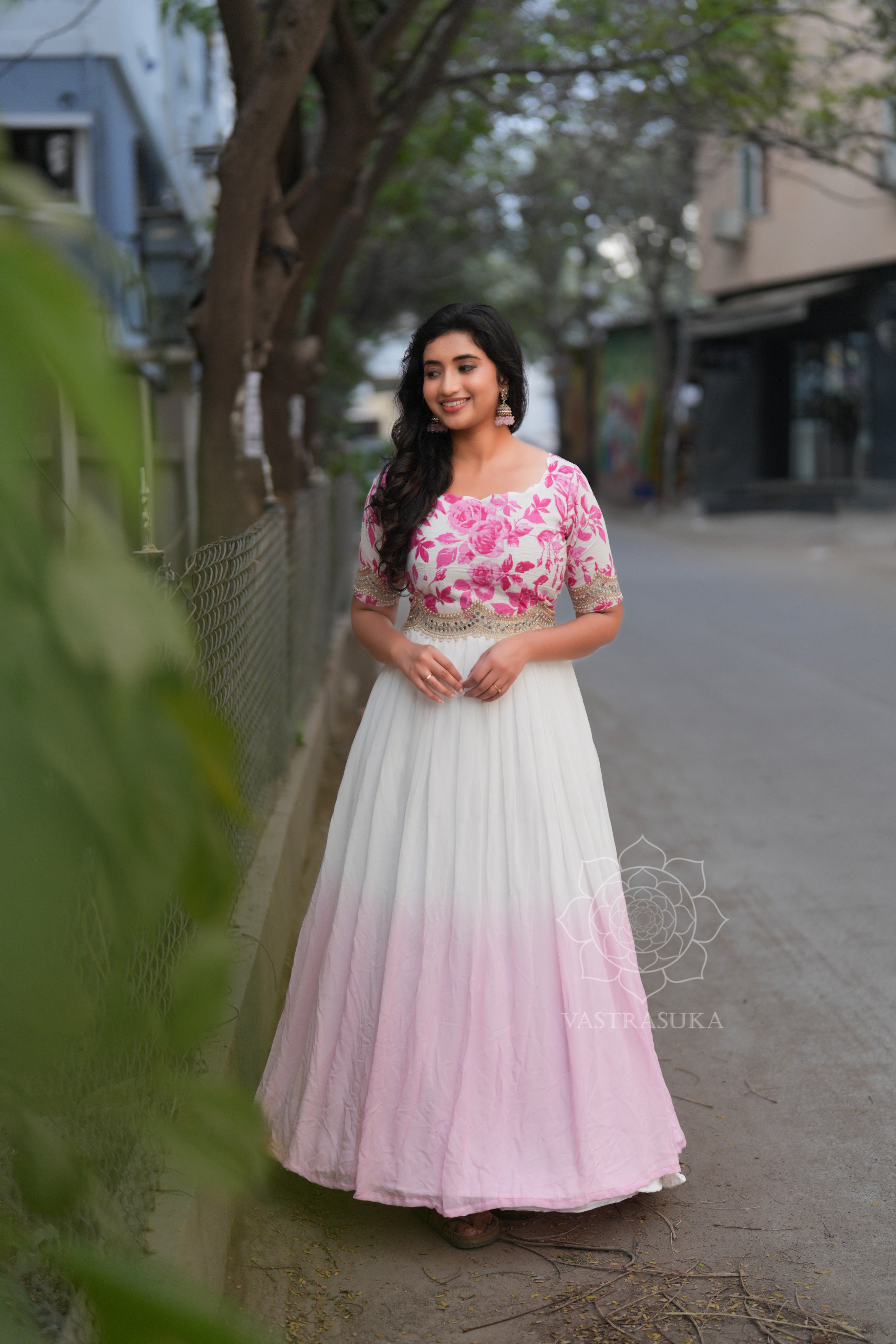 white pink ombre dress  Feeling like a princess in this stunning white into pink ombre dress by  Sherri Hill!  The corset strapless design fits like a dream and is  perfect for making a statement