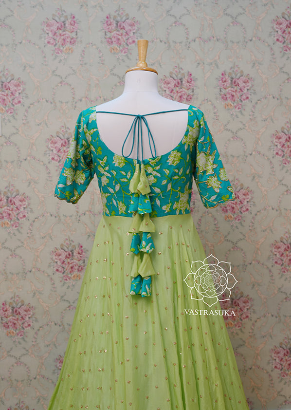 Pista Teal Flora Mom & Kid Combo