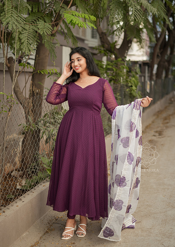 Purple Wine Anarkali