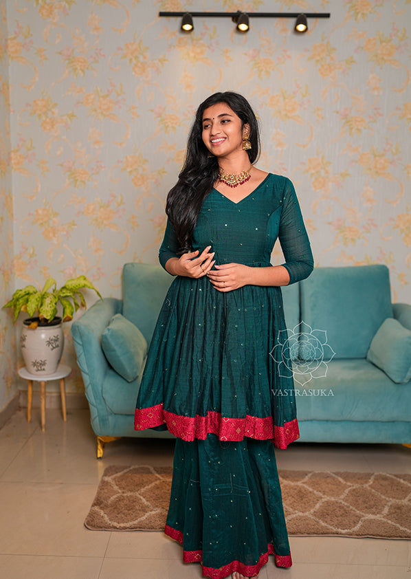 Bottle Green Sharara Set