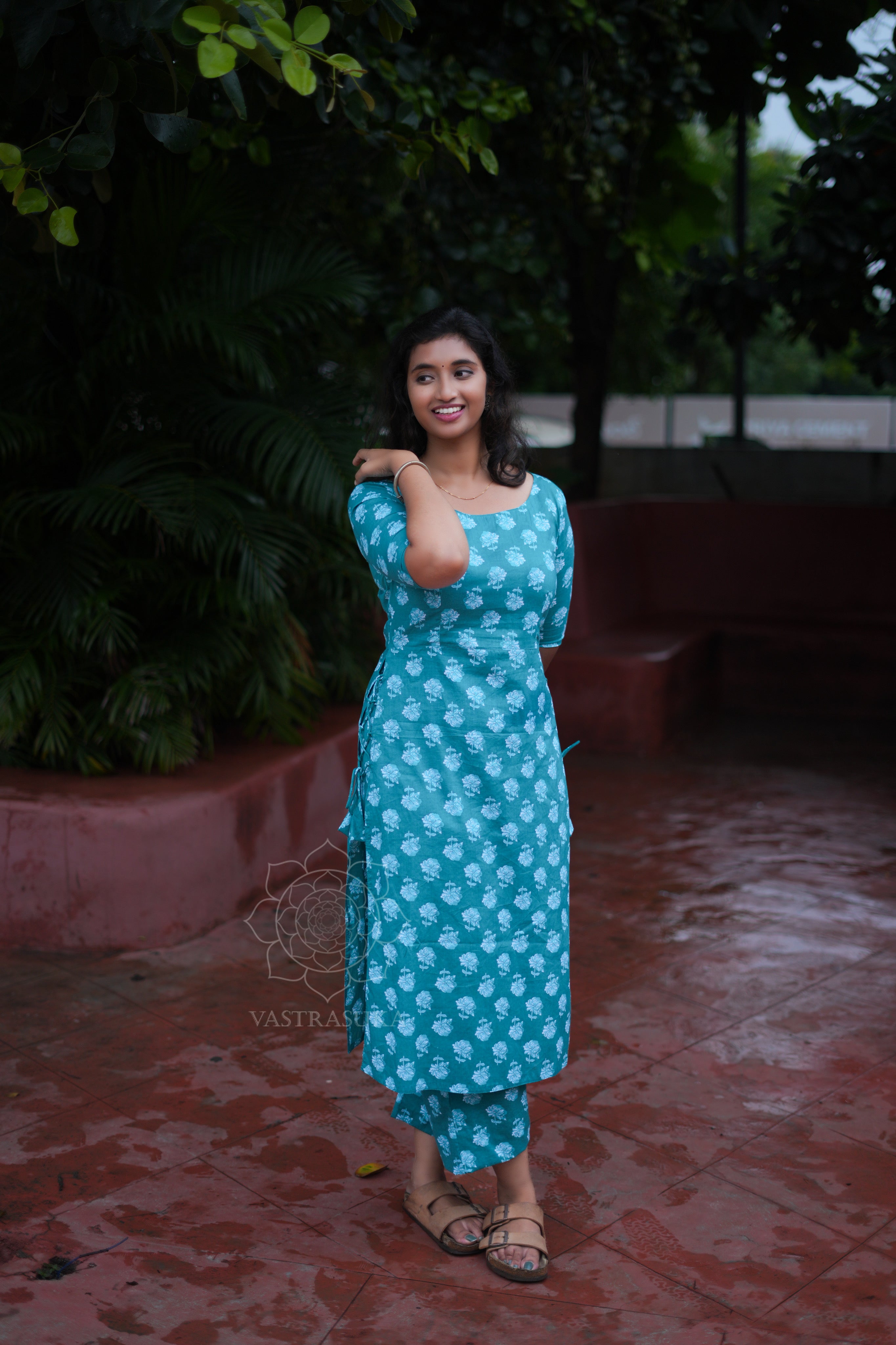 Teal Blue Kurta
