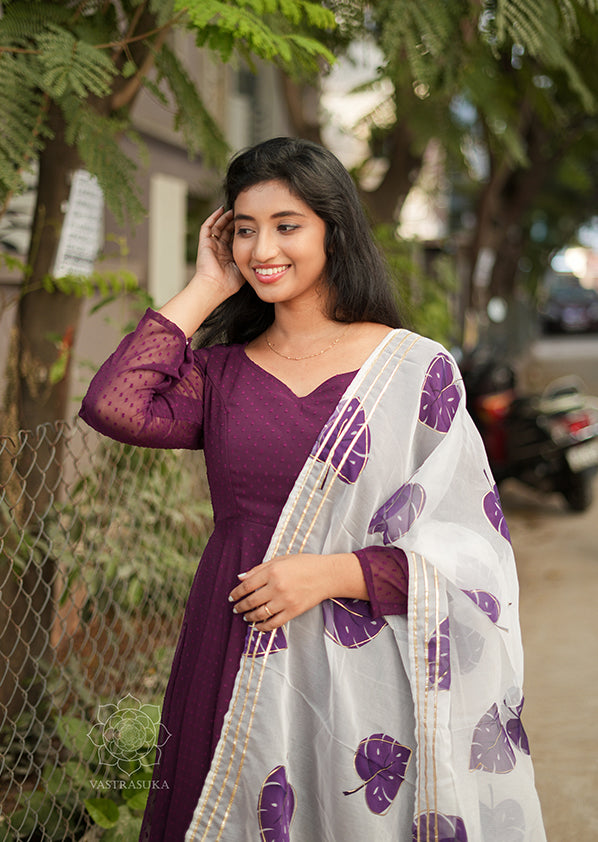 Purple Wine Anarkali