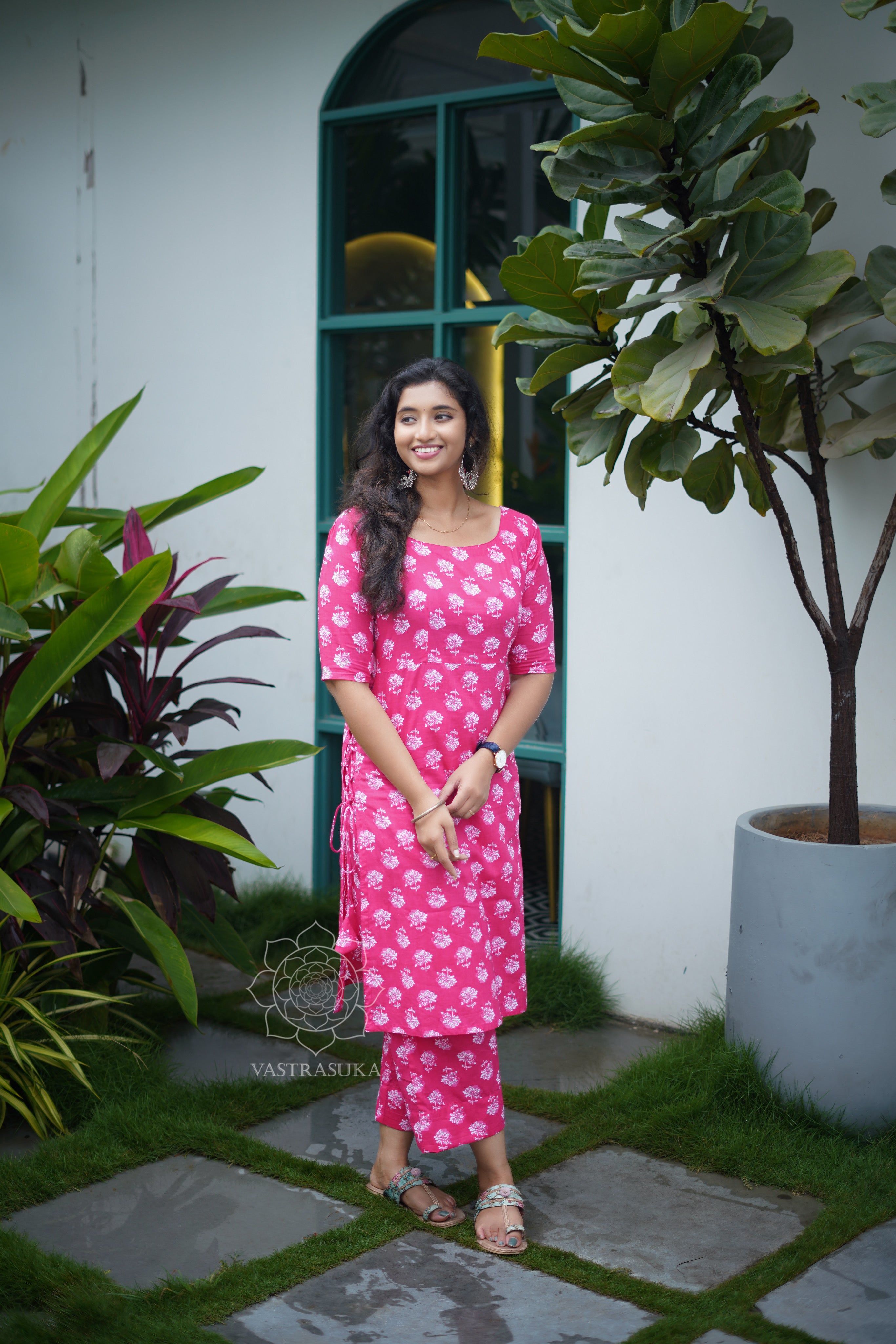 Hot pink kurta set