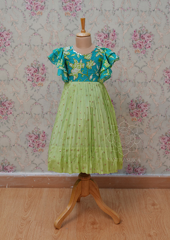 Pista Teal Flora Mom & Kid Combo