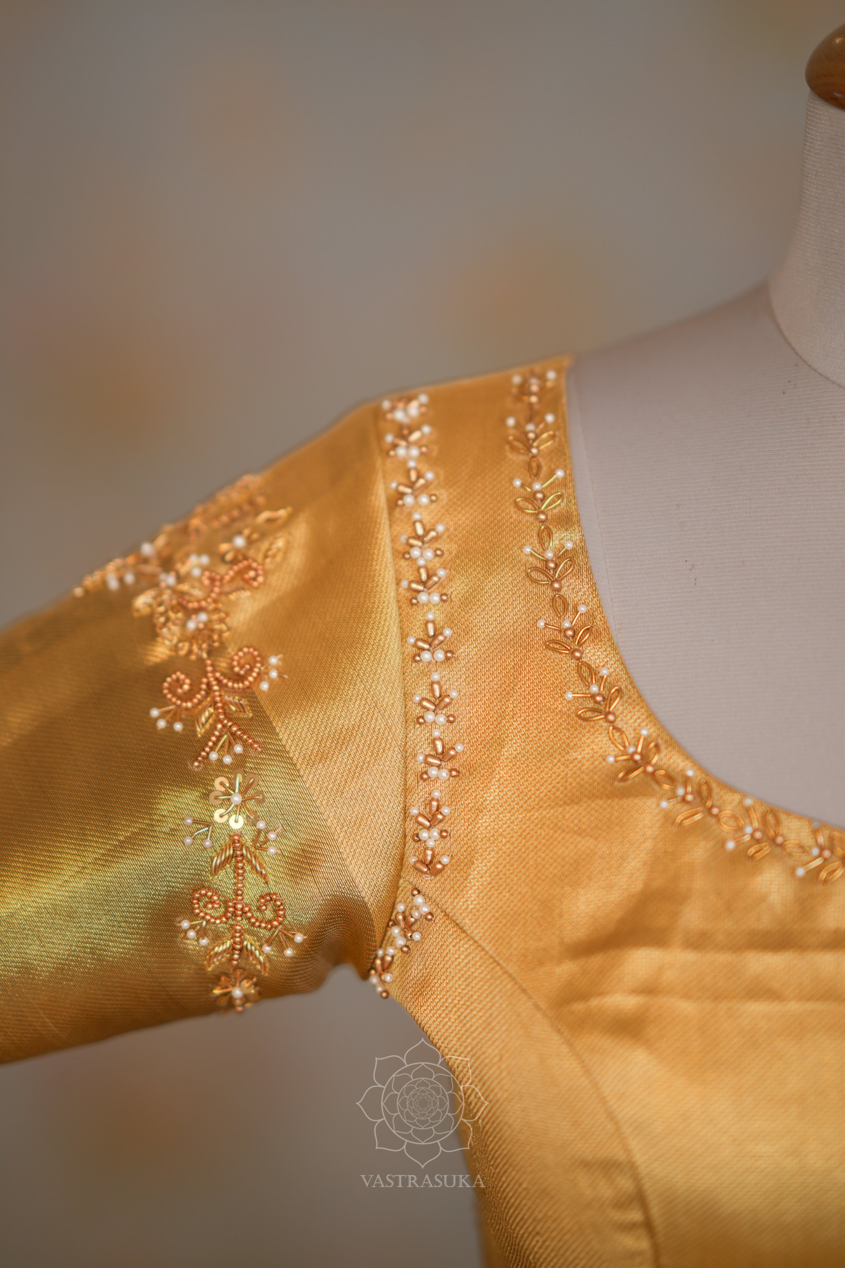 Golden Zari Weaved Banarasi Tissue Half Saree