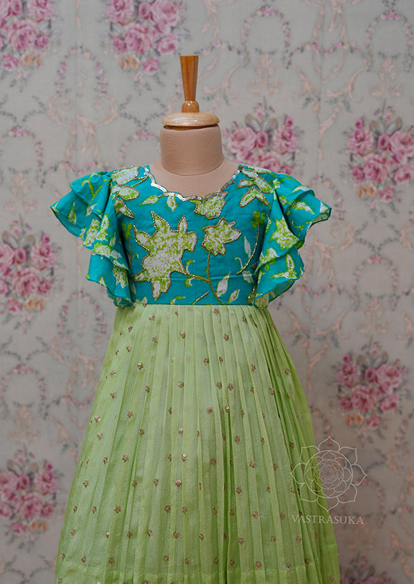 Pista Teal Flora Mom & Kid Combo