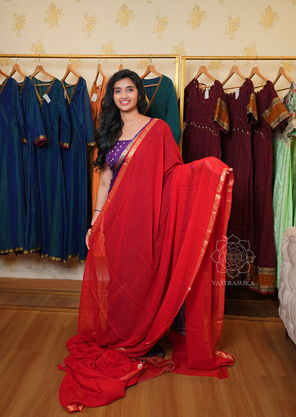 Red Georgette Saree
