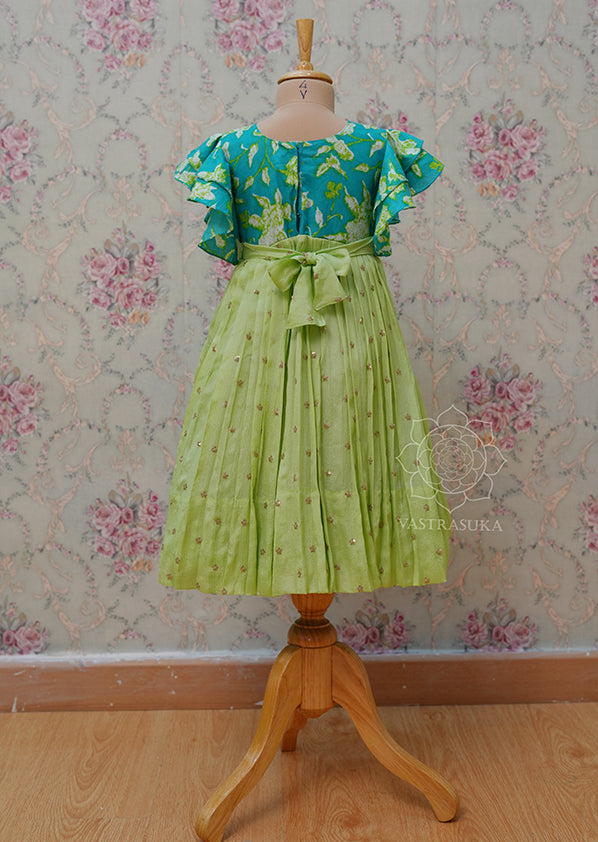 Pista Teal Flora Mom & Kid Combo