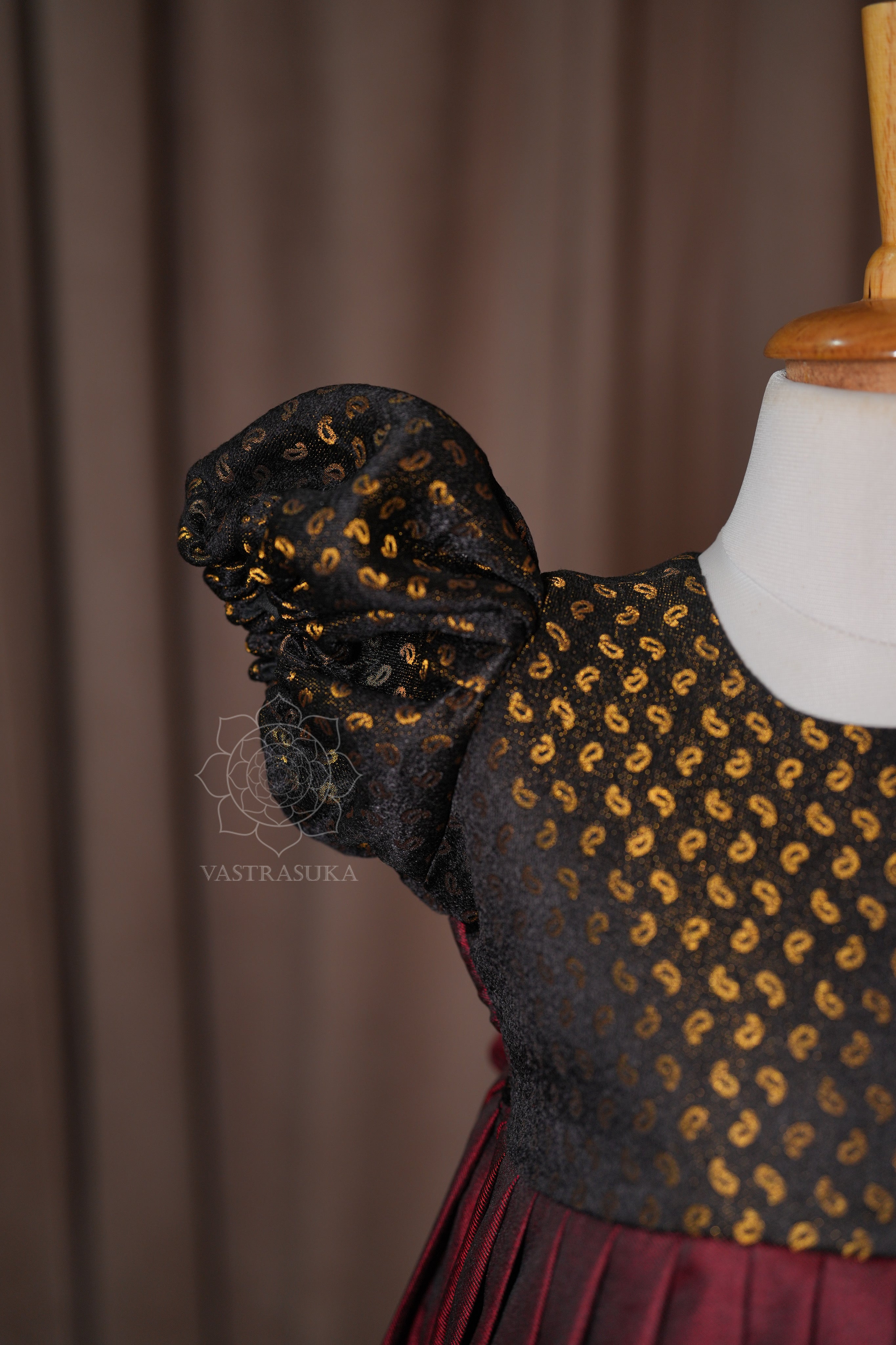 Wine soft silk baby dress