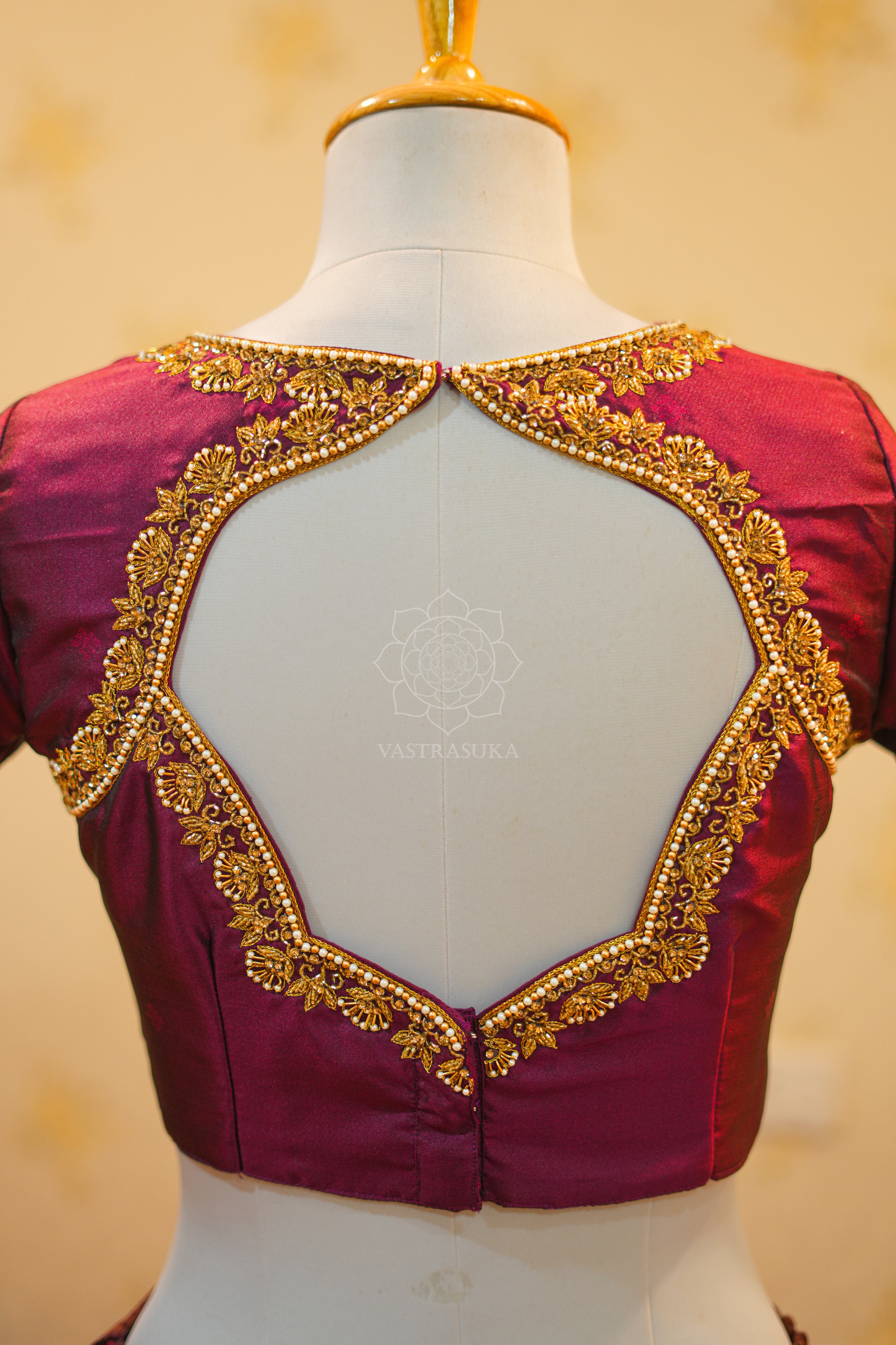 Wine Banaras half saree
