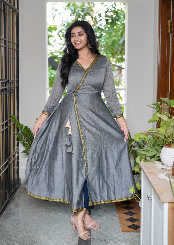 Ash wrap style Anarkali