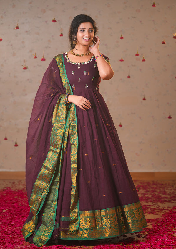 Dark wine Handloom