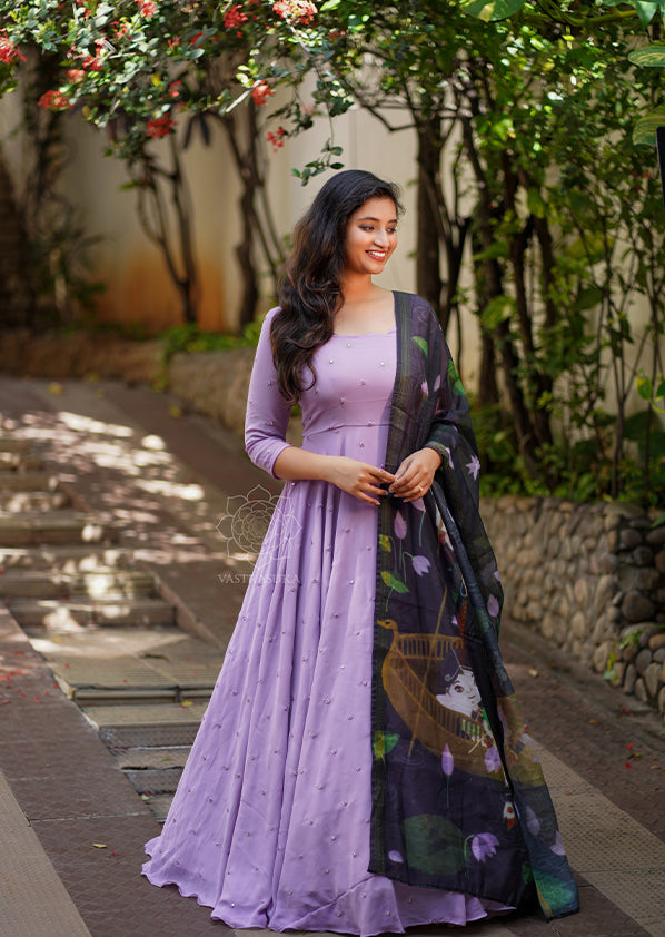 Lavender & Black Without Dupatta Lavender & Black Without Dupatta