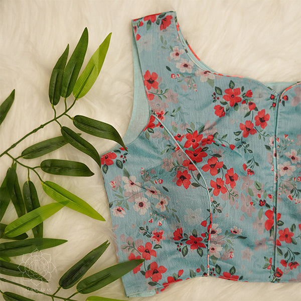 Sky Red Floral Blouse