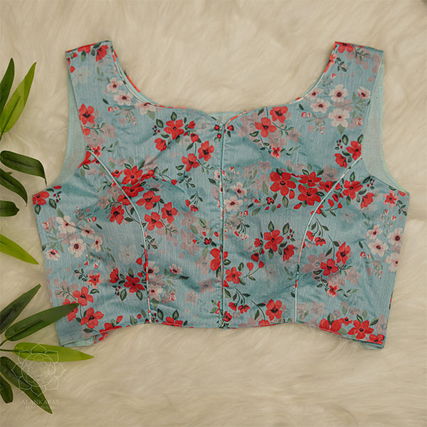 Sky Red Floral Blouse