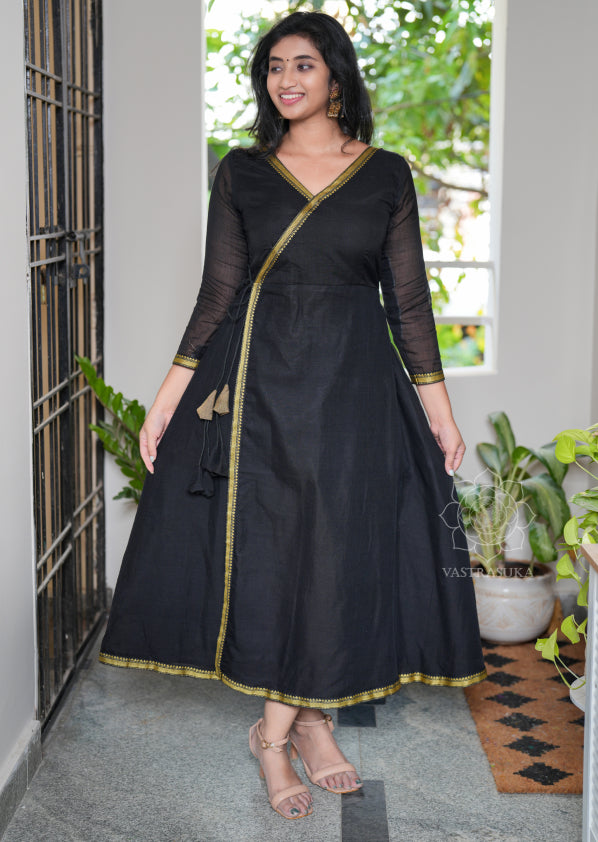 Black Wrap Style Anarkali