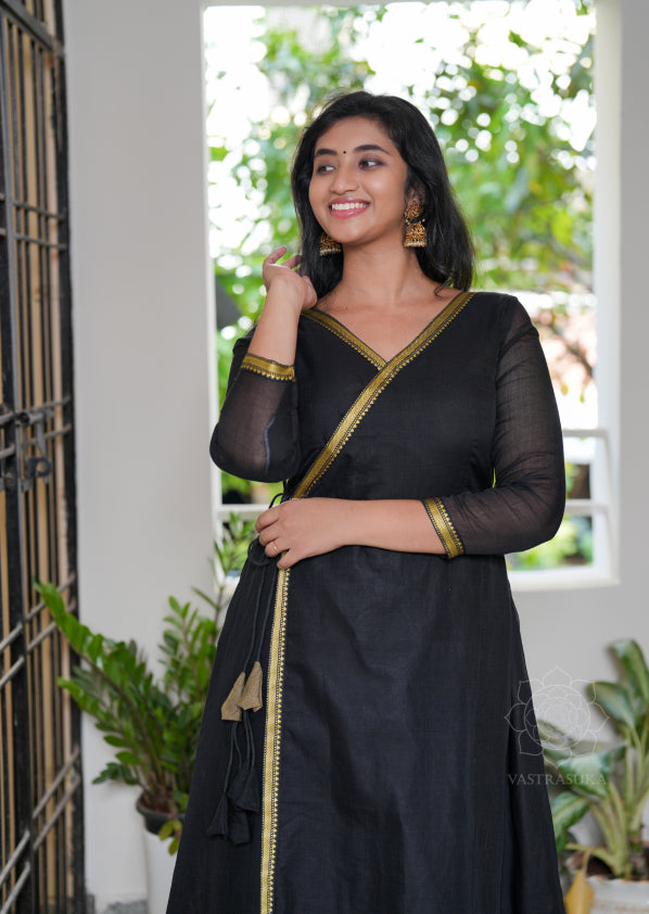 Black Wrap Style Anarkali