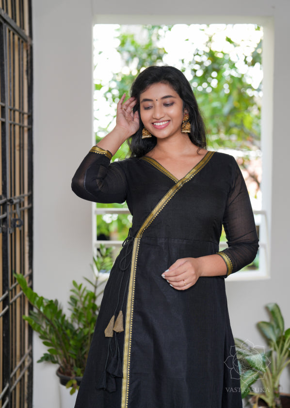 Black Wrap Style Anarkali