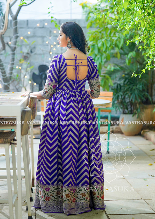 Banaras Zigzag Paithani Dress