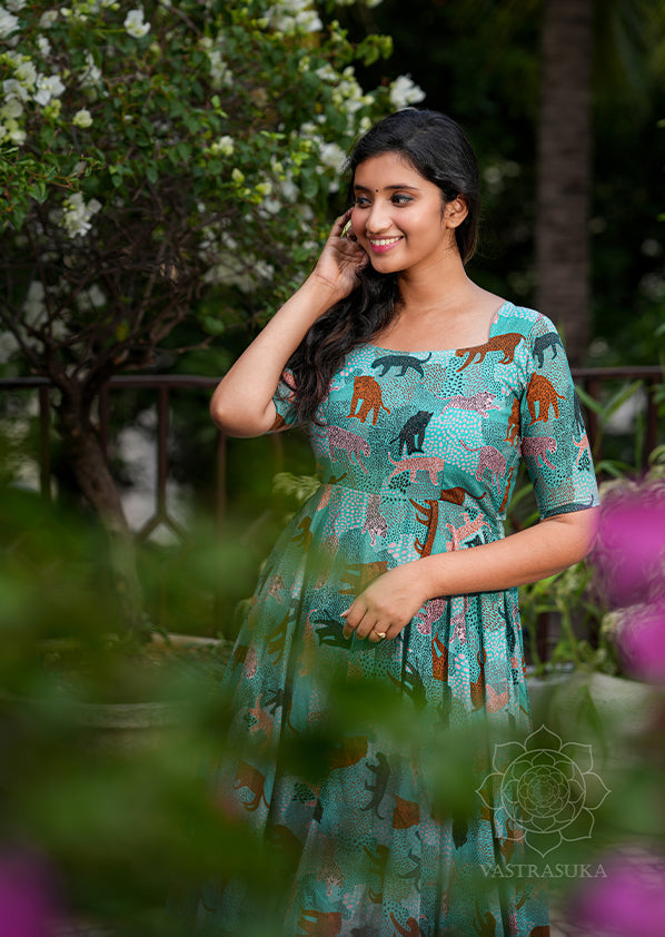 Turkish Blue Leopard Dress